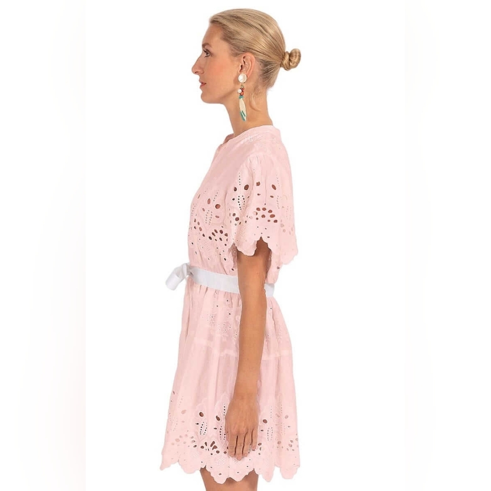NWT Gretchen Scott Magnifico Eyelet Dress Soft Pink Size XL La Di Da - Picture 13 of 15